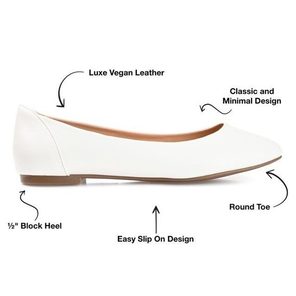 Journee Collection Women's Comfort Ballet Kavn Flats,  White 6.5M - Picture 3 of 8